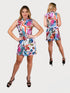Mandarine Collar Sleeveless Mini Bodycon Dress - D2097